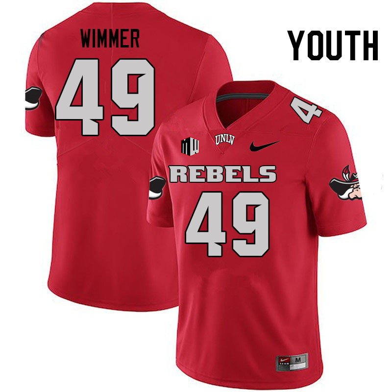 Youth #49 Andrew Wimmer UNLV Rebels College Football Jerseys Stitched Sale-Scarlet - Click Image to Close